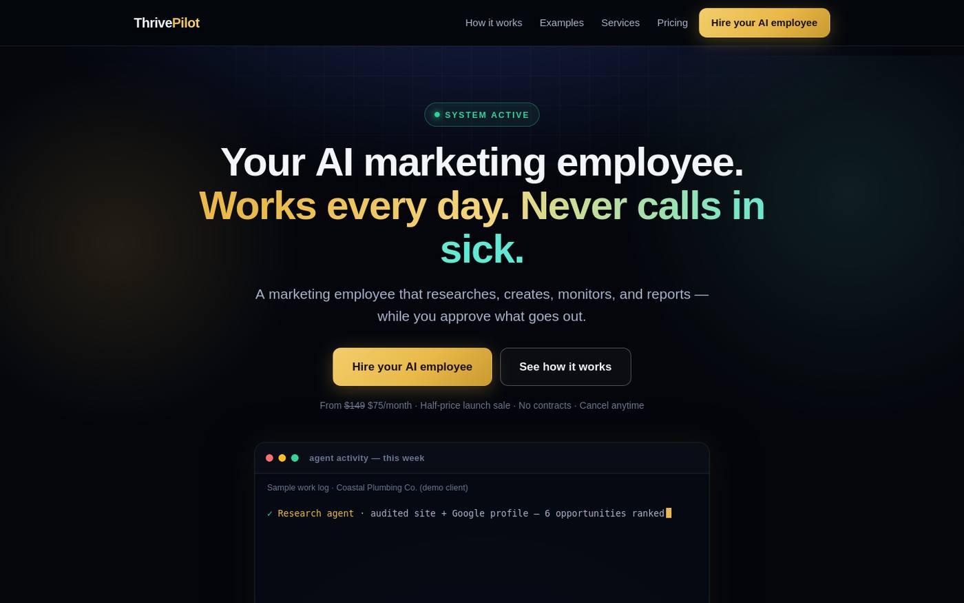ThrivePilot — live managed marketing site